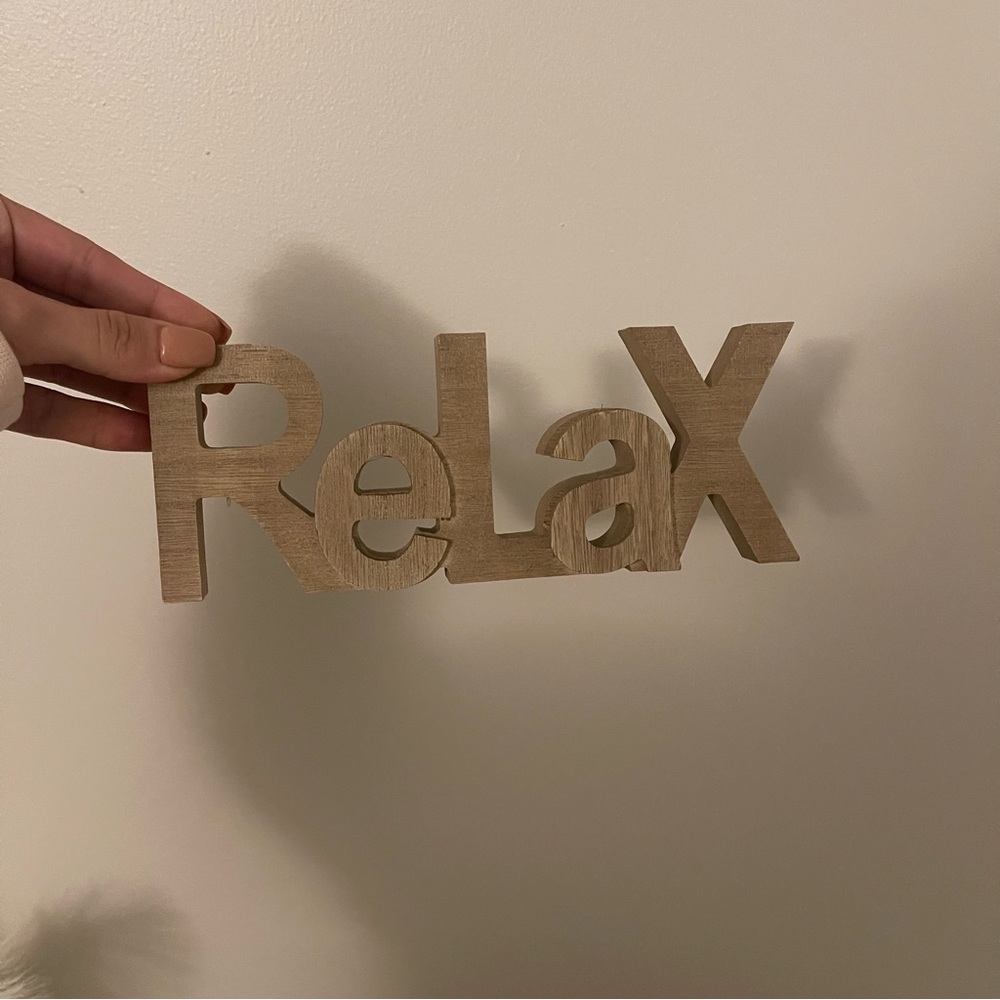 Wooden “Relax” Sign